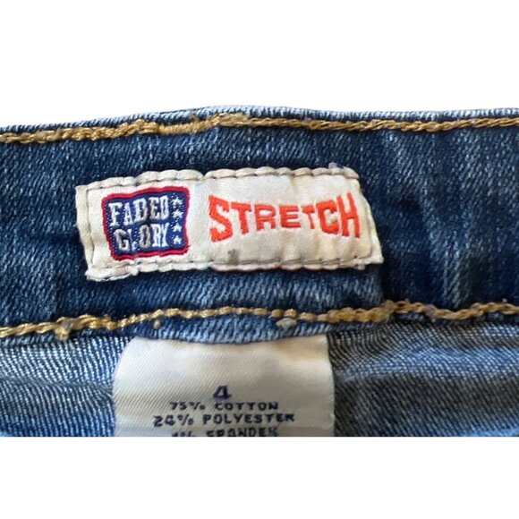 Faded Glory Womens Jean Long Shorts Size 4 Dark Denim Stretch Cotton Blend With - Picture 4 of 7